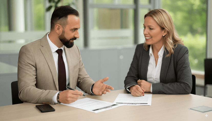 Ioannis bei der persönlichen Kundenberatung